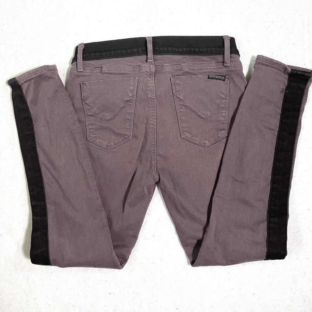 Hudson jeans LeeLoo super skinny crop black stripe jeans 28 - Picture 6 of 9